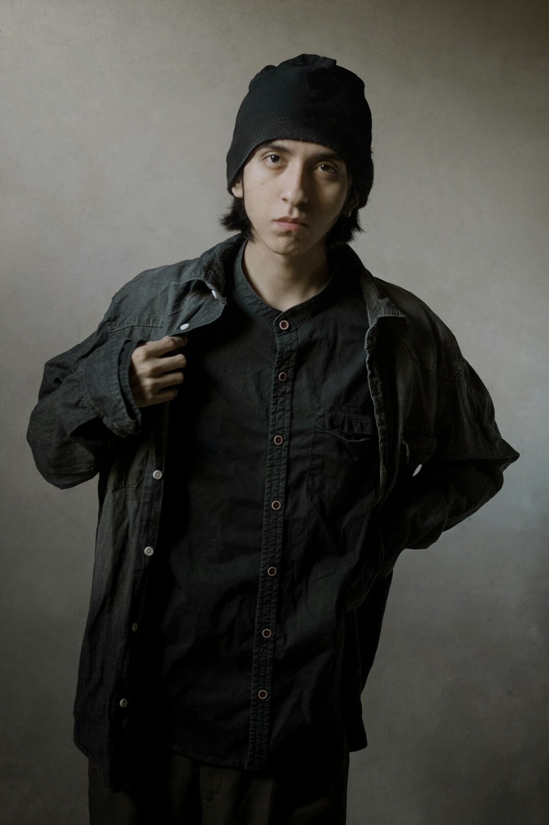 Portrait of a primer technician in a dark shirt