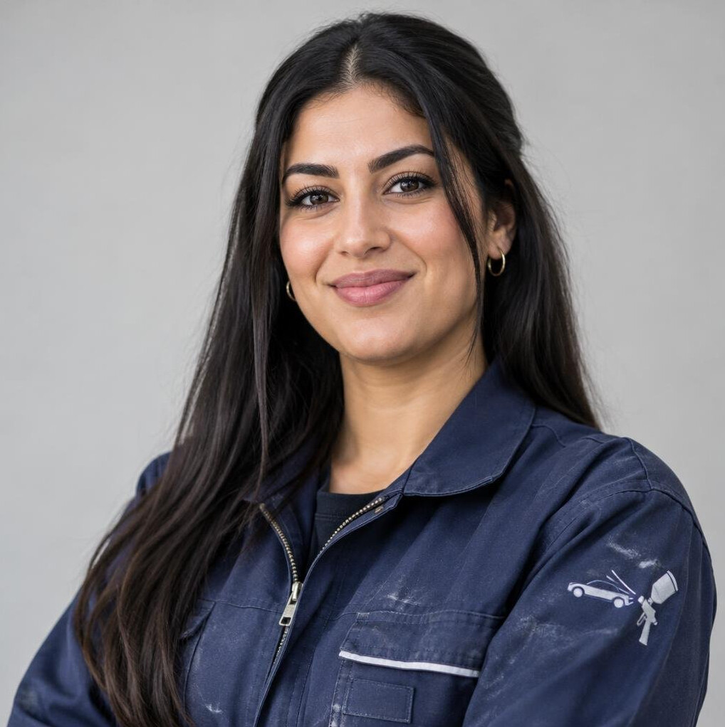 Portrait of a female body repair specialist